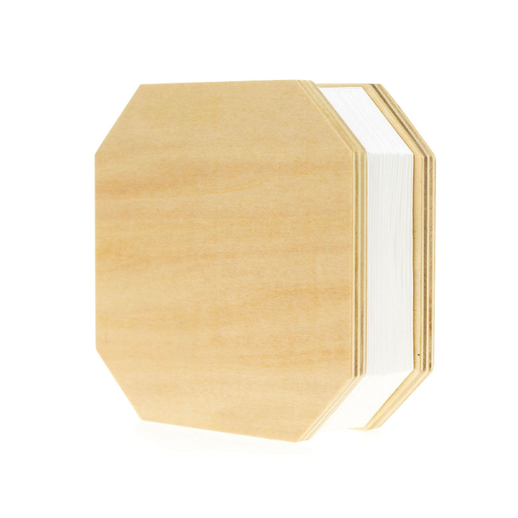 Accordion Lamp in Natural finish - pale maple wood cover, closed